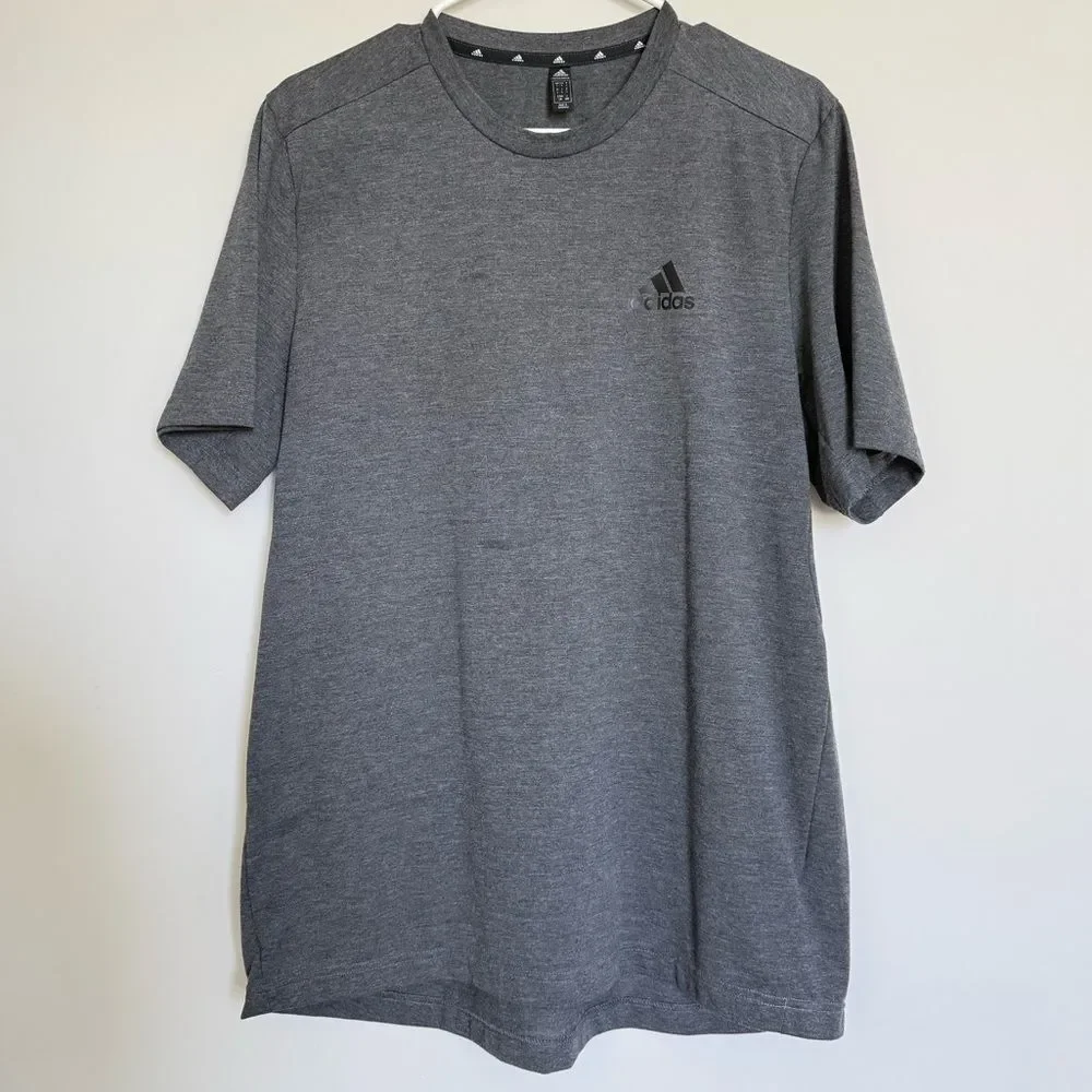 Adidas Grey Short Sleeve Workout Casual T-shirt Size Large